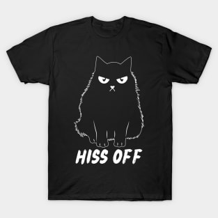 Hiss Off Cat Doodle Design T-Shirt